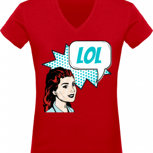 T-shirt Col V Femme LOL