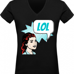 T-shirt Col V Femme LOL